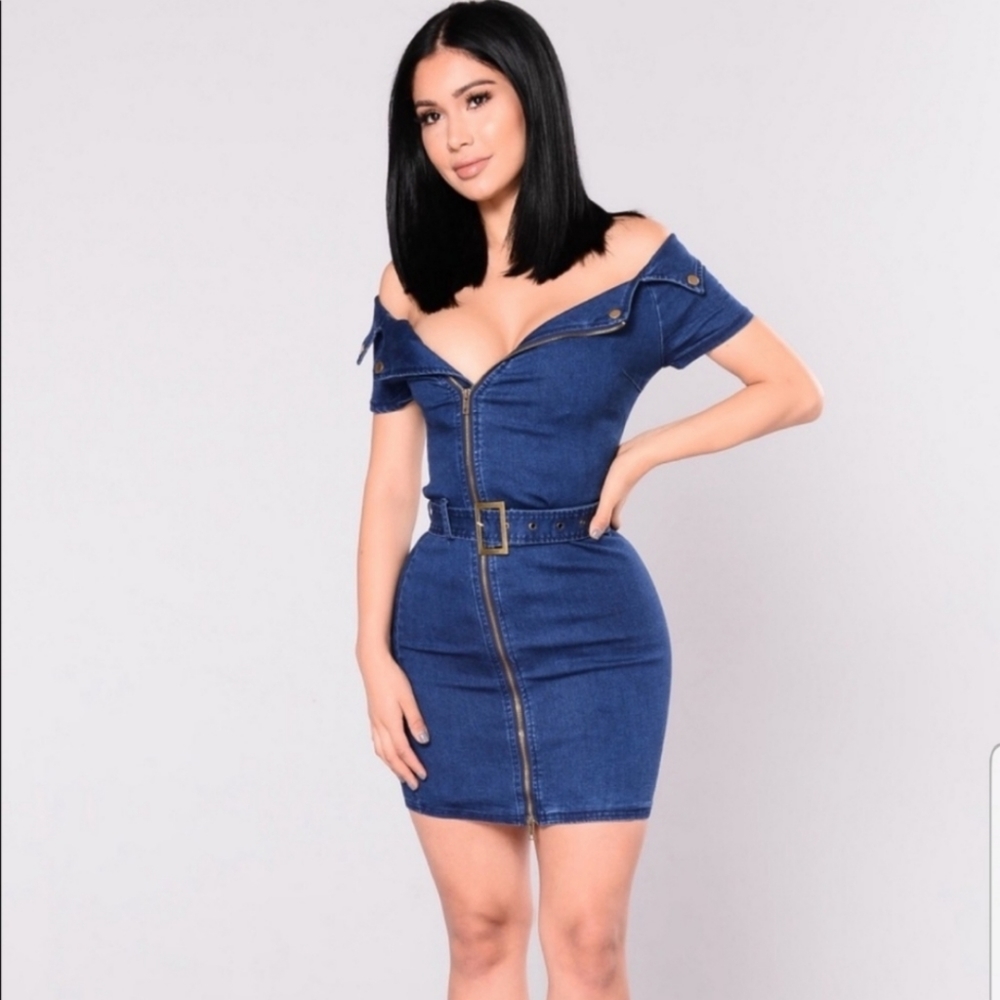 FASHION NOVA mini dress denim